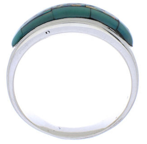 Multicolor Native American Design Silver Ring Size 11-1/4 TX41978